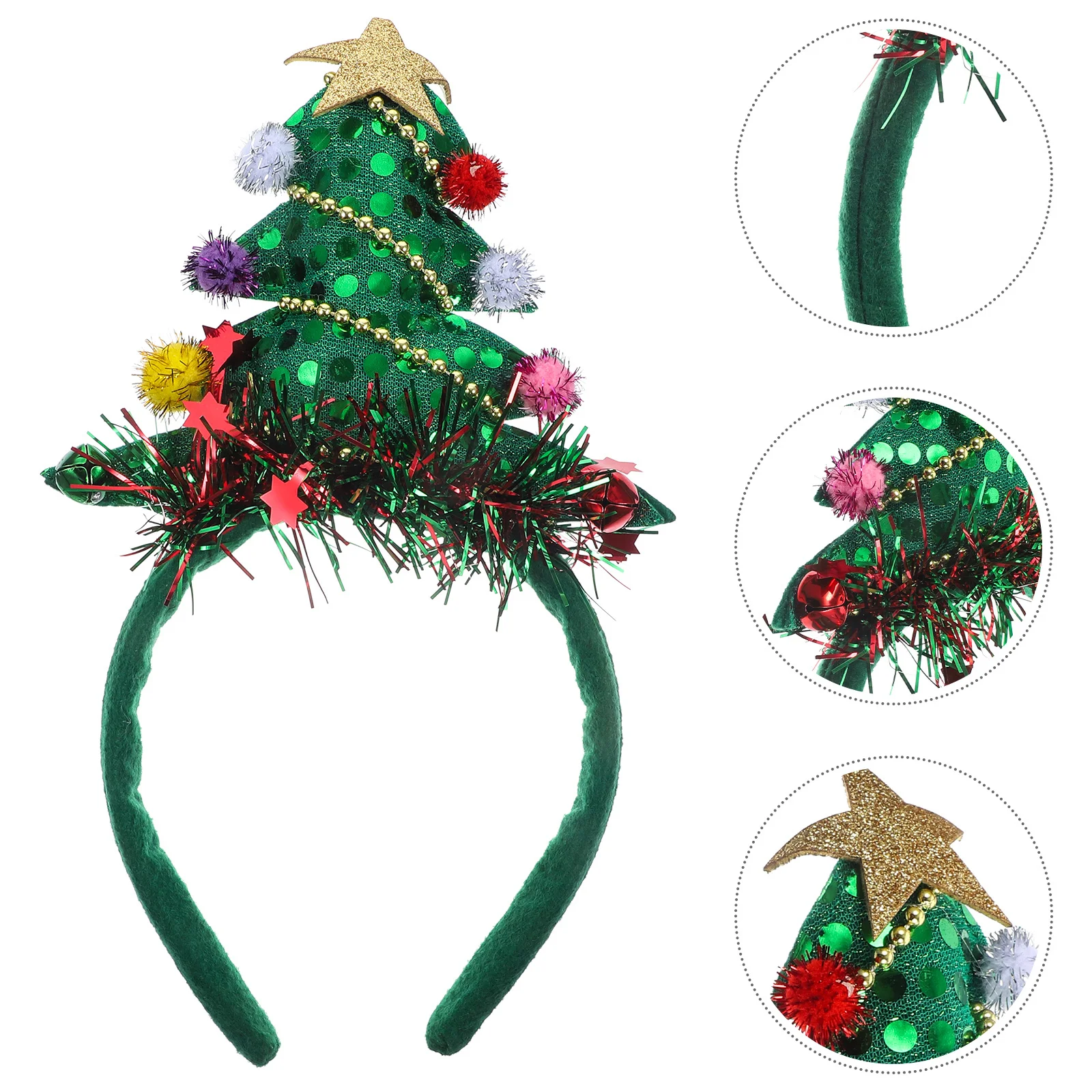 

Christmas Tree Bell Headband Lightweight Xmas Party Headband Decorative Hair Accessories for Women Christmas Celebration