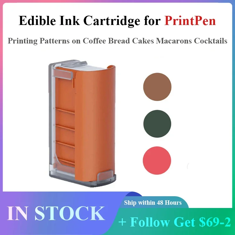 

Ручной принтер Evebot, съедобный чернильный картридж для печатающей ручки, поддерживающие схемы печати на кофе, хлеба, тортах, макарон, коктейлей