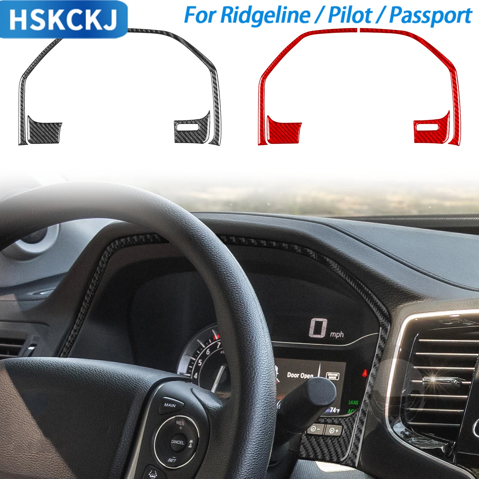 

For Honda Ridgeline Pilot Passport Car Accessories Carbon Fiber Dashboard Speedometer Frame Interior Cover Trim Modified Sticker