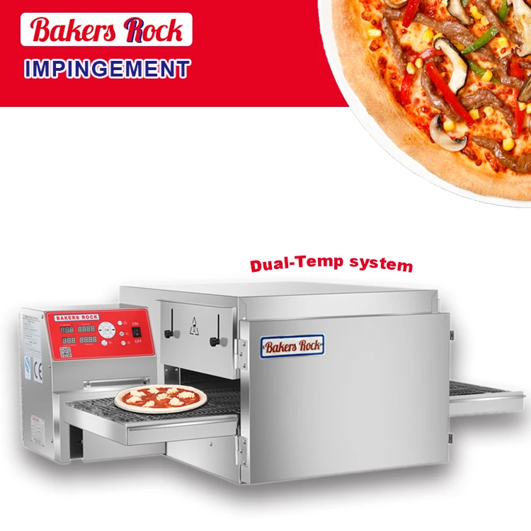 Sabuk Pizza komersial Oven atas meja 16 inci, dapat ditumpuk untuk pizza listrik Stainless Steel pembawa Oven Pizza