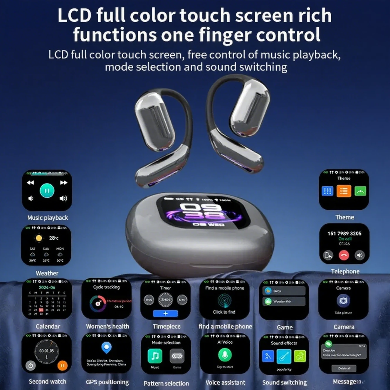 Q31 Pro OWS توصيل الهواء - خطاف أذن مفتوح مع صوت بانورامي ووضع صحي للإناث عمر بطارية طويل لتتبع اللياقة البدنية/اللياقة البدنية