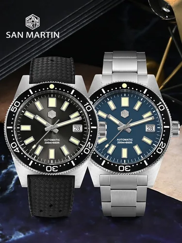 Imagen 2 del producto Reloj de buceo San Martin 62mas 39mm clásico NH35 hombres relojes mecánicos automáticos zafiro impermeable 200m SLN C3 luminoso SN0007