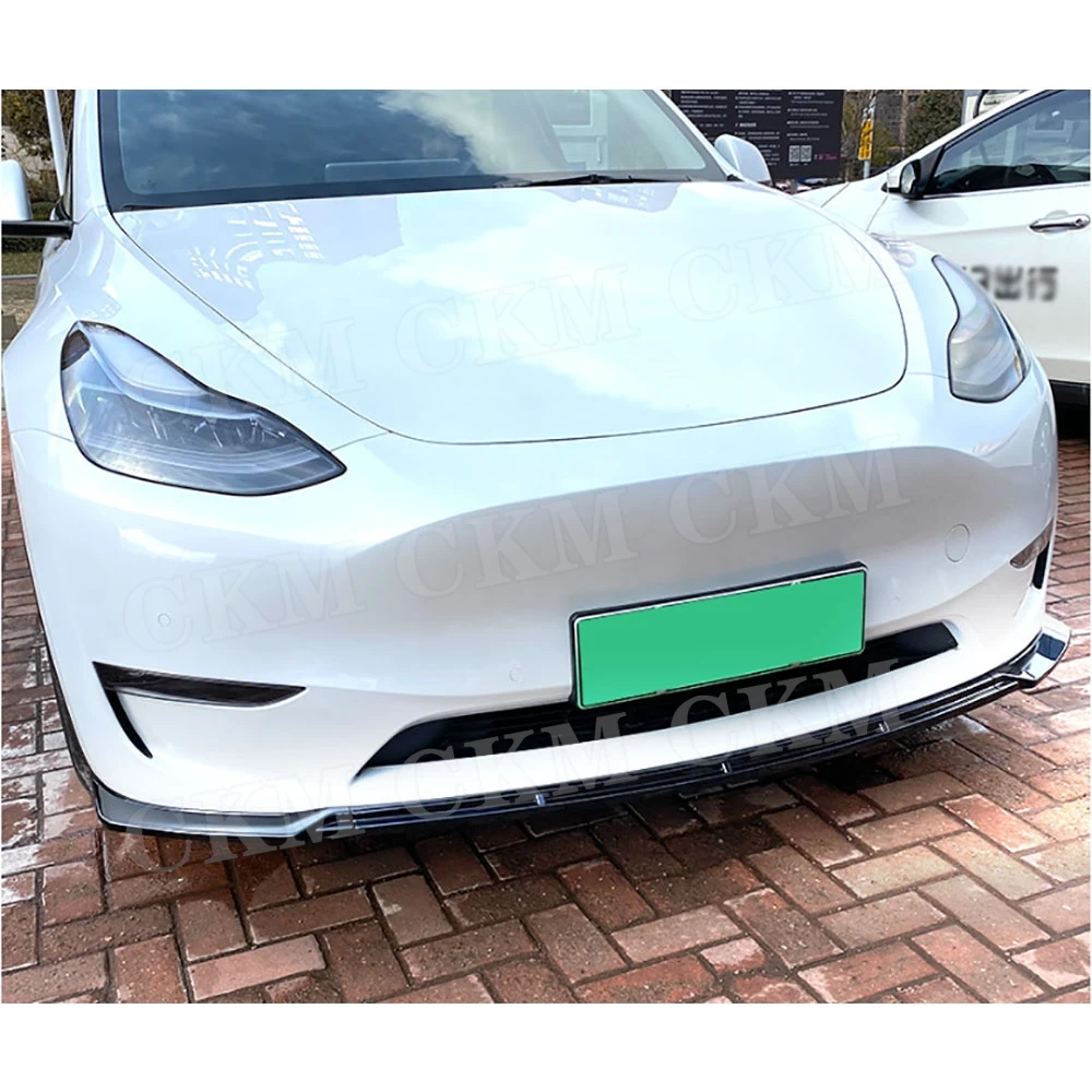 

CKMUUER ABS M Style Car Front Bumper Chin Spoiler Lip Splitters for Tesla Model Y 2020+ Body Kits Accessories 3Pcs/set