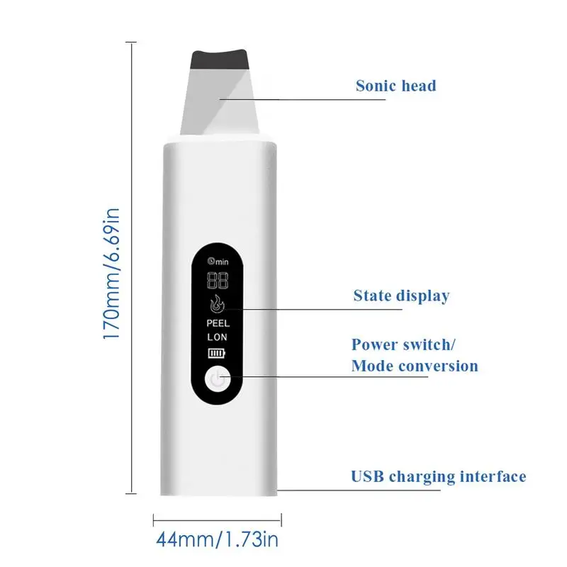 フェイシャルとクレンジングスパチュラ,フェイシャルスキンクレンジング,防水,USB充電器