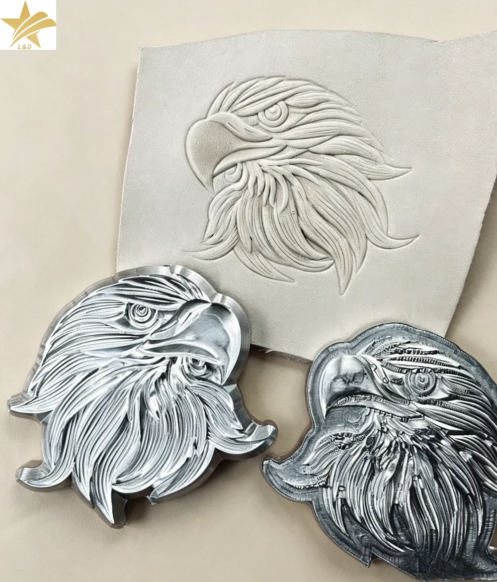 

3D Eagle Head Metal Leather Stamp Embossing Mold Custom Logo Leathercraft Stamping Cold Pressing Carving Tool Hydraulic Press