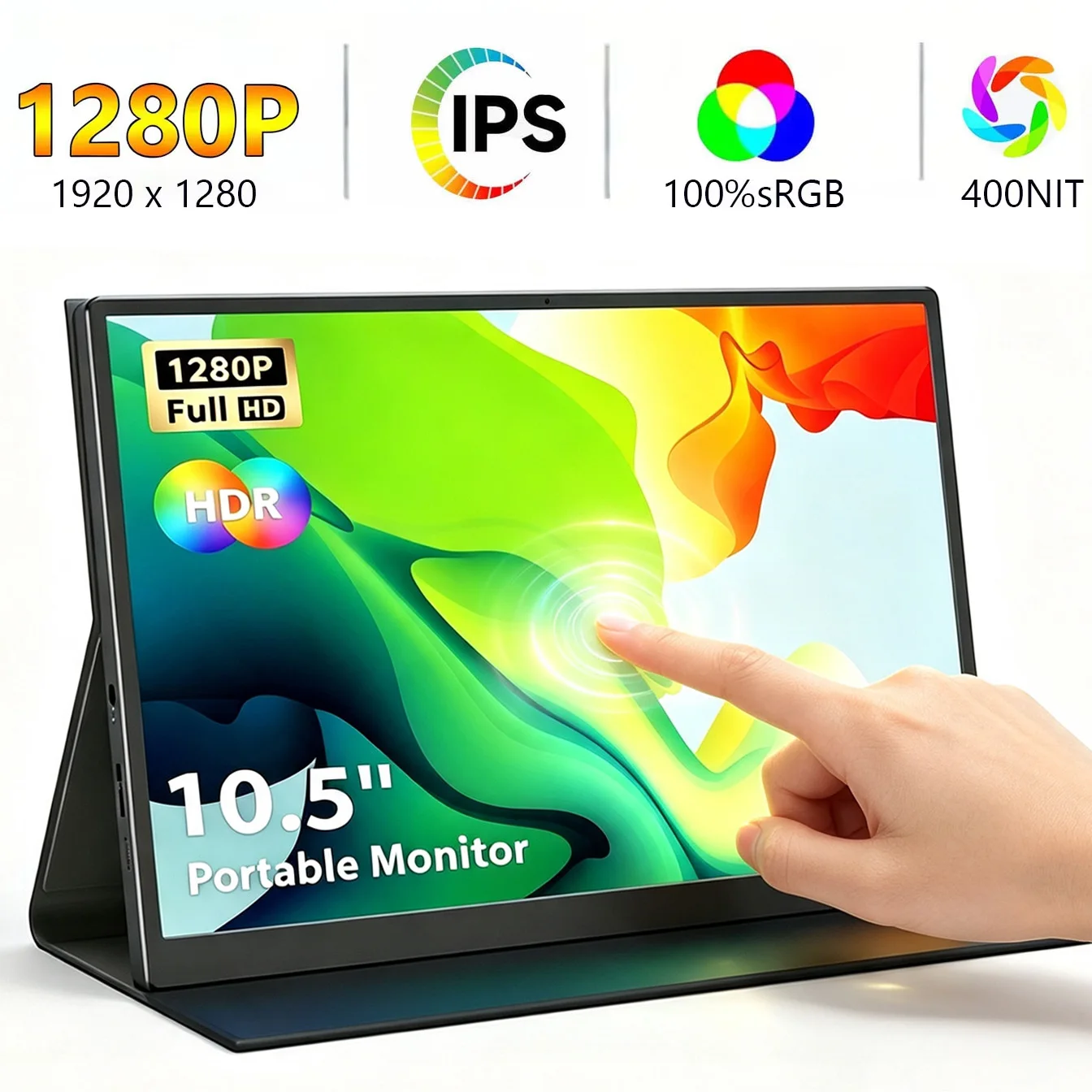 10.5 Inch Portable Monitor 1920*1280 FHD IPS 100% sRGB VESA With Type-C Mini HDMI For Phone Laptop TV PS4/5 XBox Dack Switch