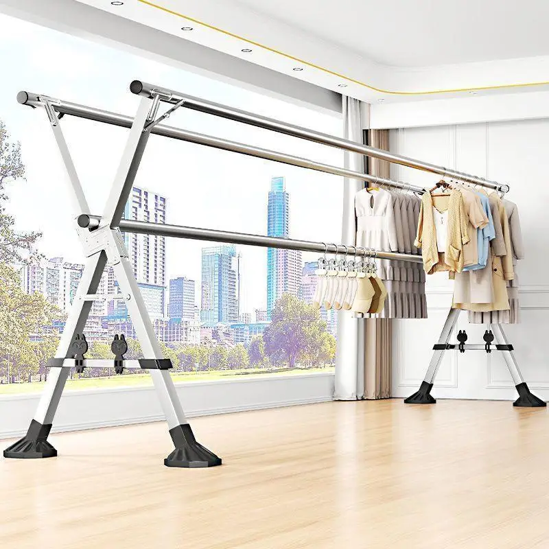 stainless-steel-indoor-balcony-clothes-drying-rack-adjustable-double-rod-floor-mounted-clothesline-home-use-yangtze-river
