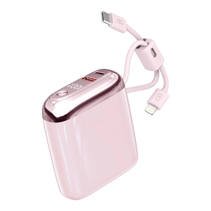 10000mAh 66W Super Fast Charging Built-in Line Power Bank Mini Small and Portable Mobile Power Source
