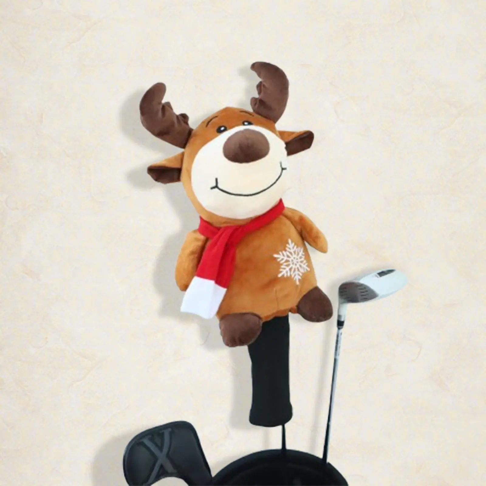 غطاء رأس خشبي للجولف على شكل رأس حيوان عيد الميلاد بدون خشب 1 غطاء رأس نادي لطيف الأيائل #4