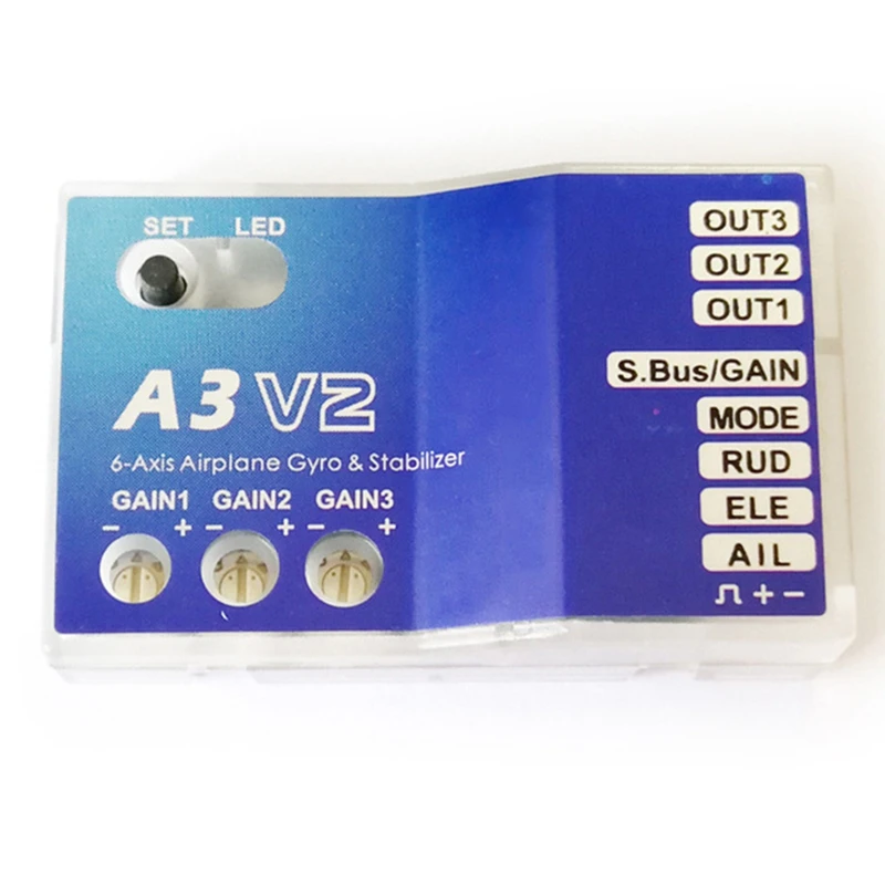 ABJL A3 V2 Flight Controller Stabilizer for RC Aircraft Drones, Three-Axis Gyroscope, 4 Flight Modes, Automatic Hovering, Fixed