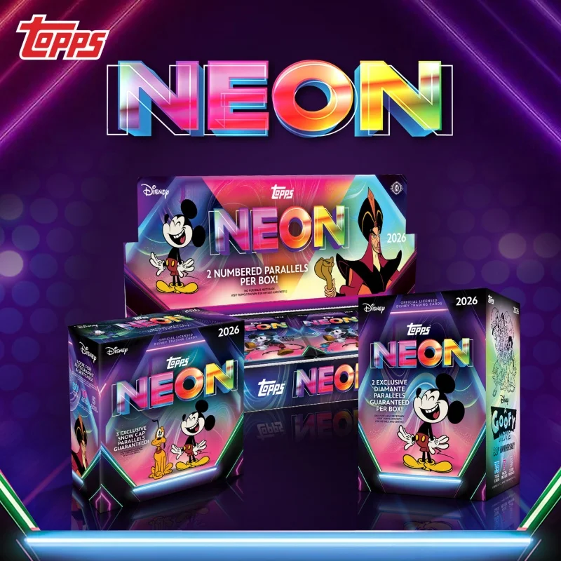 Hot Topps Disney Original 2026 Neon Trading Cards Mega Box Value Box Mickey Mouse Card CollectionCollectible Gift For Collectors view 3