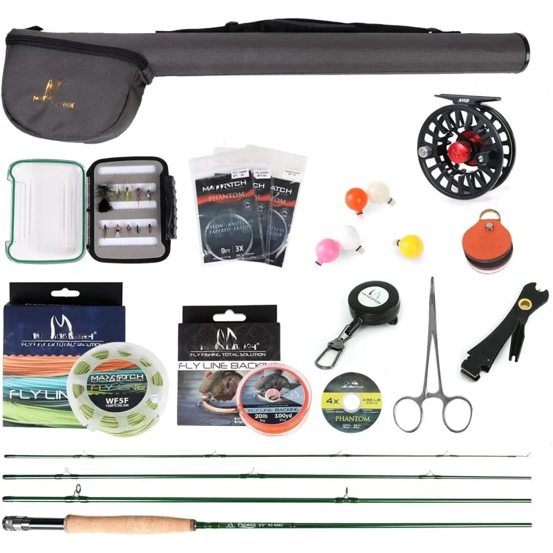 

QM MAXIMUMCATCH Maxcatch Premier Fly Rod and Reel Combo Complete 9' Fishing Outfit