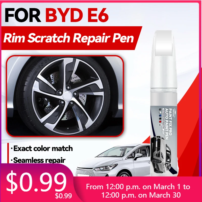 

Car Accessories For BYD E6 Paint Repair Pen Touch Up Scratch Remover DIY Auto Accessories Black White Silver Gray Blue