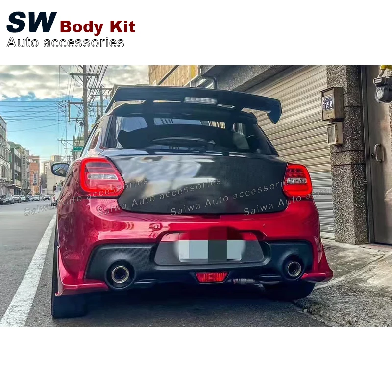 Carbon Fiber Rear Splitter for Suzuki Swift Sport ZC33S Rear Bumper Wrap Angle Spoiler Lower Lip Body Kit