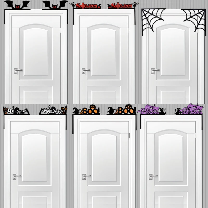 Halloween Door Frame Decoration Bats Pumpkins Spider Webs Door And Window Corner Stickers Halloween Home Decoration