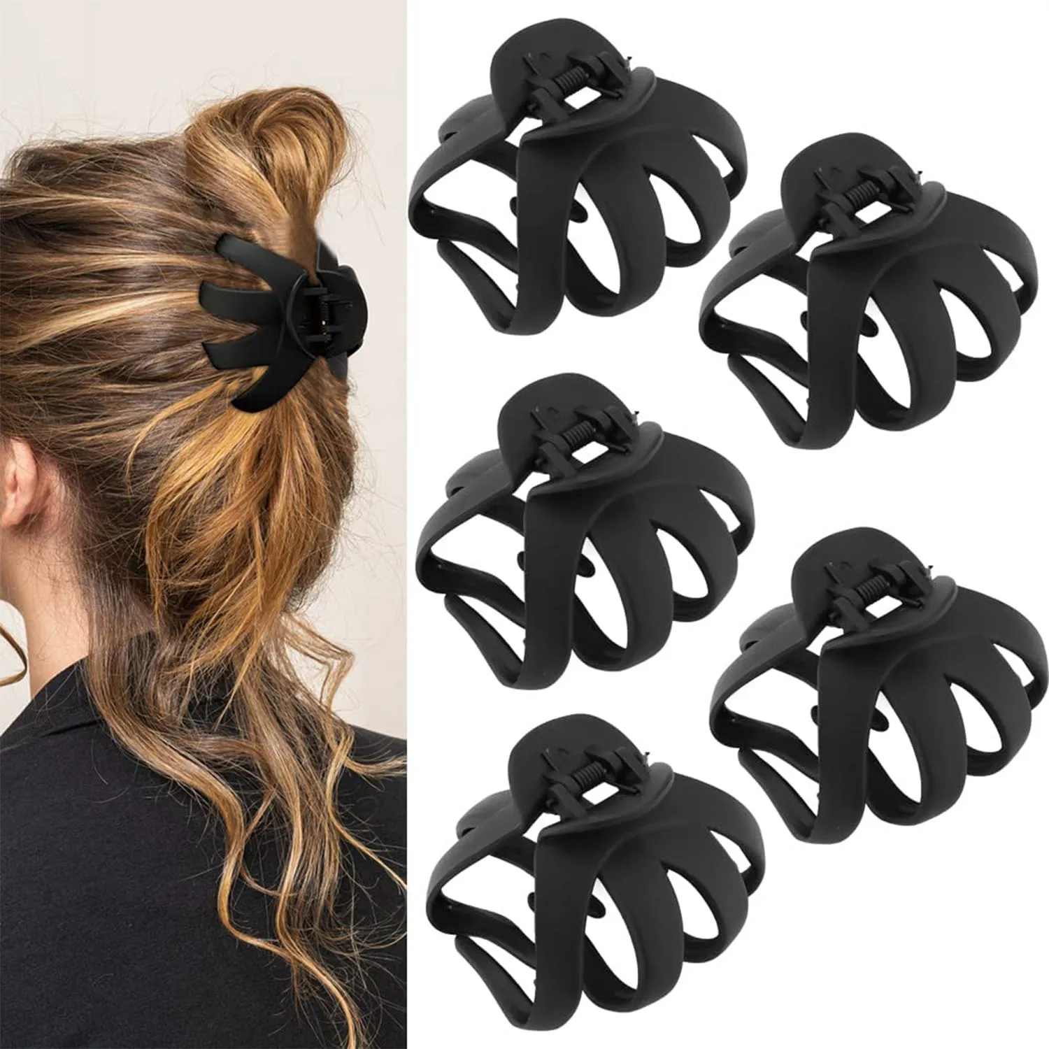 

Claw Clips for Thick Hair Black Hair Clips for Thick Hair 3.15'' Matte Hair Clips 1Pcs Octopus Hair Clip