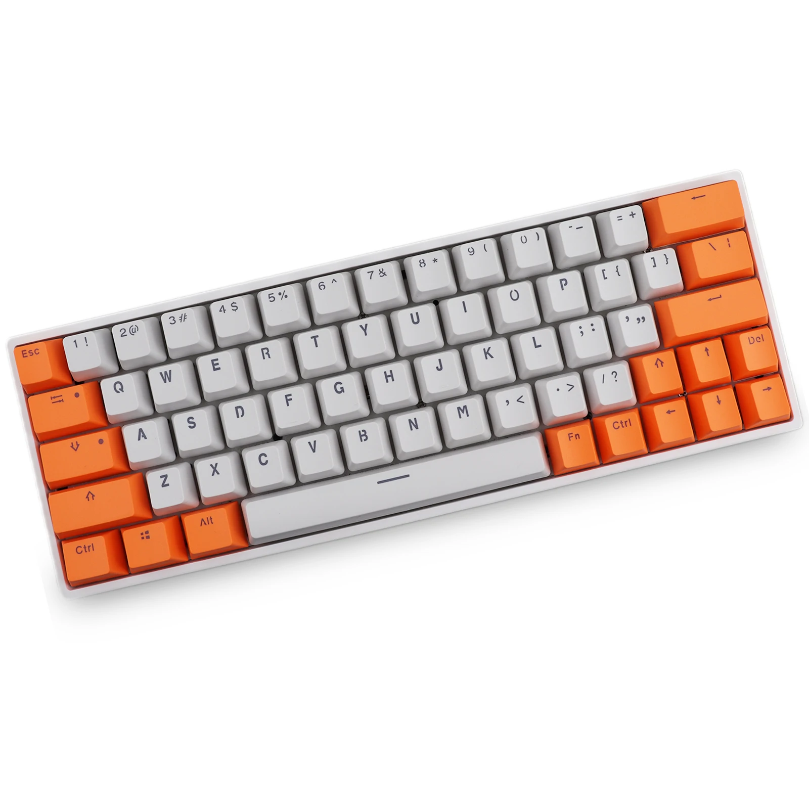 (Keycaps Only Sold)Orange White 64 82 Backlight Keycaps PBT Material OEM Profile Double Shot For MX Switch Mechanical Keyboard