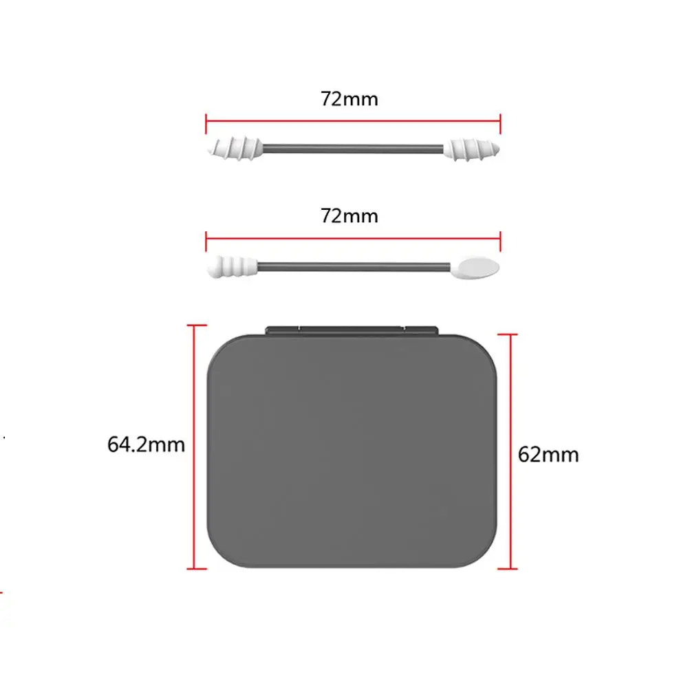 Coton-tiges réutilisables avec boîte, 4/2 pièces, bâtonnets pour livres d'oreille, applicateur de maquillage, dissolvant, écouvillons en spirale à double tête, outils de soins