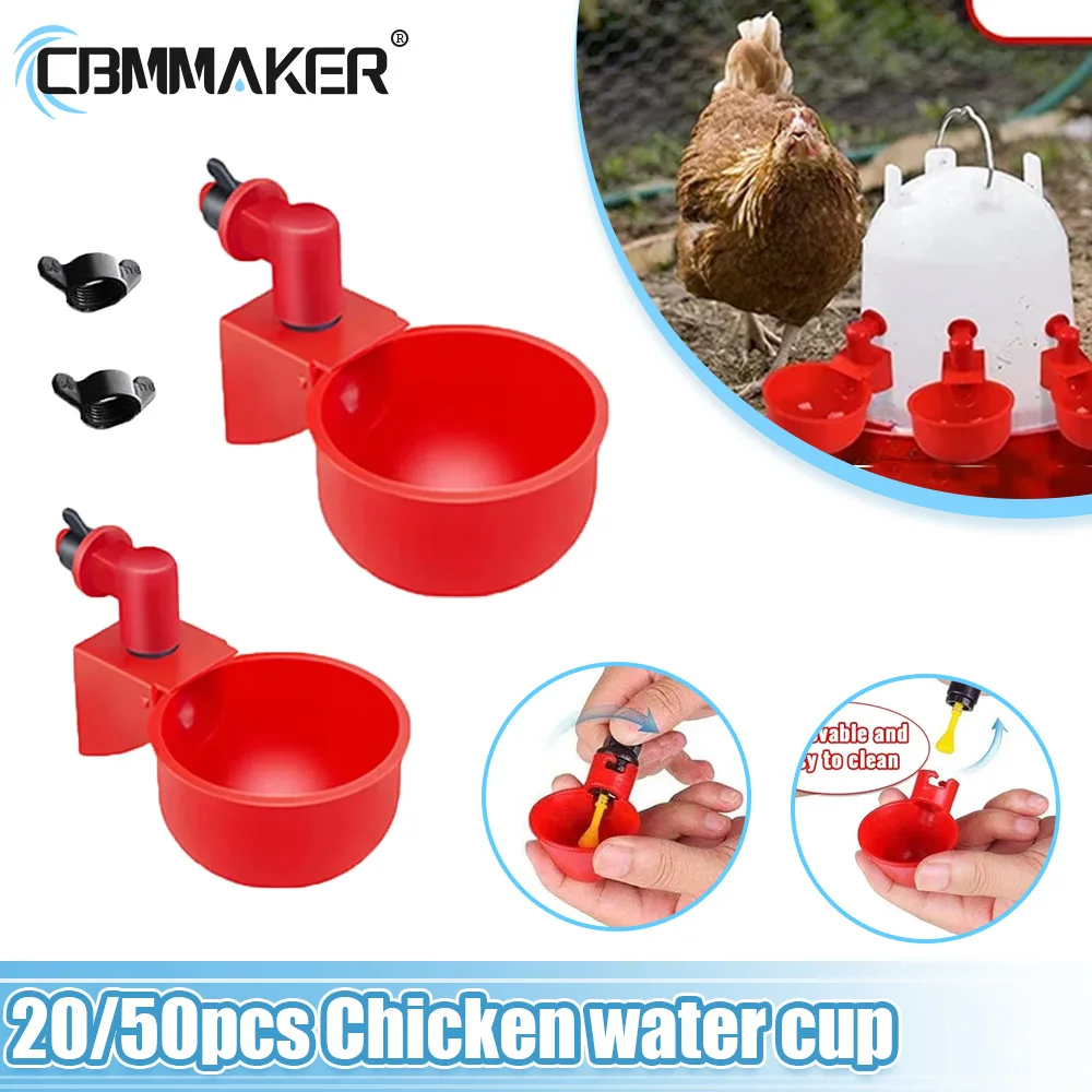 

Automatic Drinking Cup for Chicken Plastic Poultry Waterer Chicken Feeder Chicken Waterer for Chickens Ducks Geese and Quails