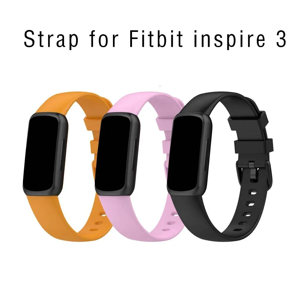 Correa de silicona suave de repuesto para pulsera deportiva, Compatible con Fitbit Inspire 3, para hombre y mujer