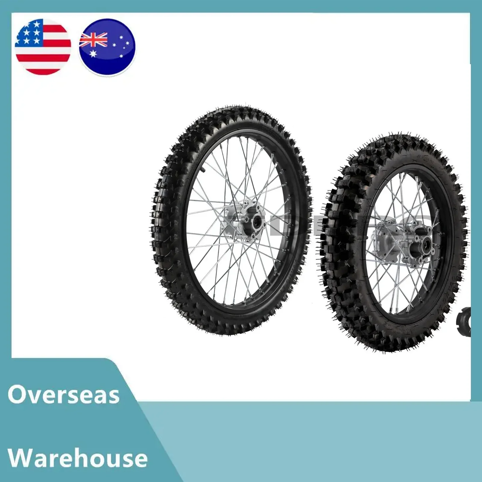 

19" Front Wheel 70/100-19 Tire Rim &1.85x 16" Rear Wheel 90/100-16 Tire Rim For Big Wheel Pit Bike SSR Motocross 150CC 200CC