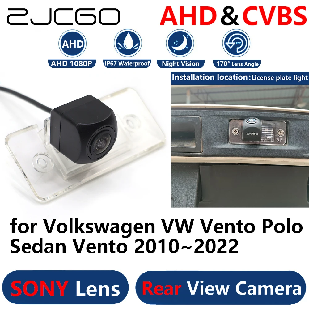 

ZJCGO AHD 1080P Parking Backup Reverse Reversing Rear view Camera for Volkswagen VW Vento Polo Sedan Vento 2010~2022