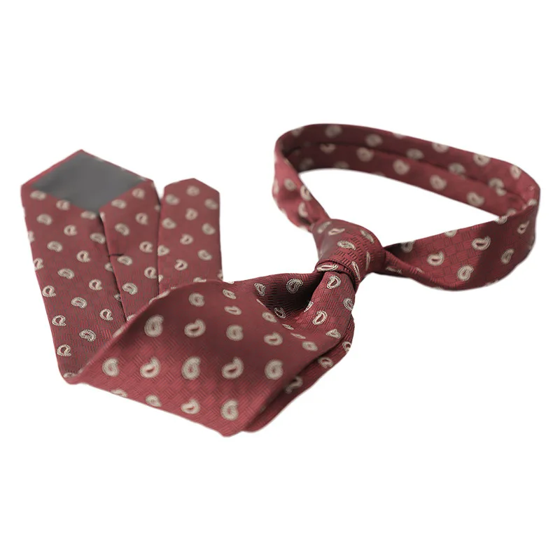 8 cm Herren-Luxus-Krawatten, Herren-Business-Krawatten, Paisley-gestreift, rot, marineblau, handgefertigt, lässige Krawatte, Krawatten, Accessoires – Detail 5