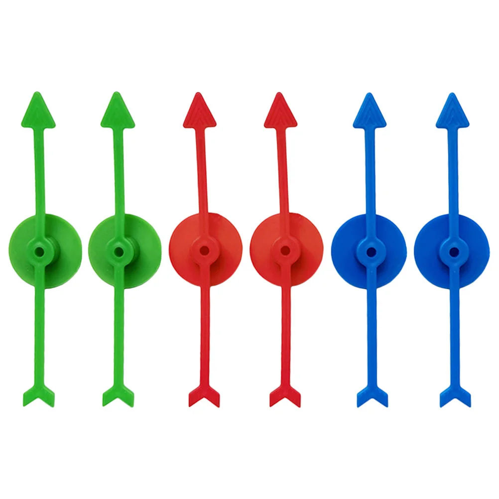 6pcs Plastic Arrow Spinners 10cm 3 Colors Game Pointers Math Teaching Accessory Lottery Wheel Toy Rotation Game