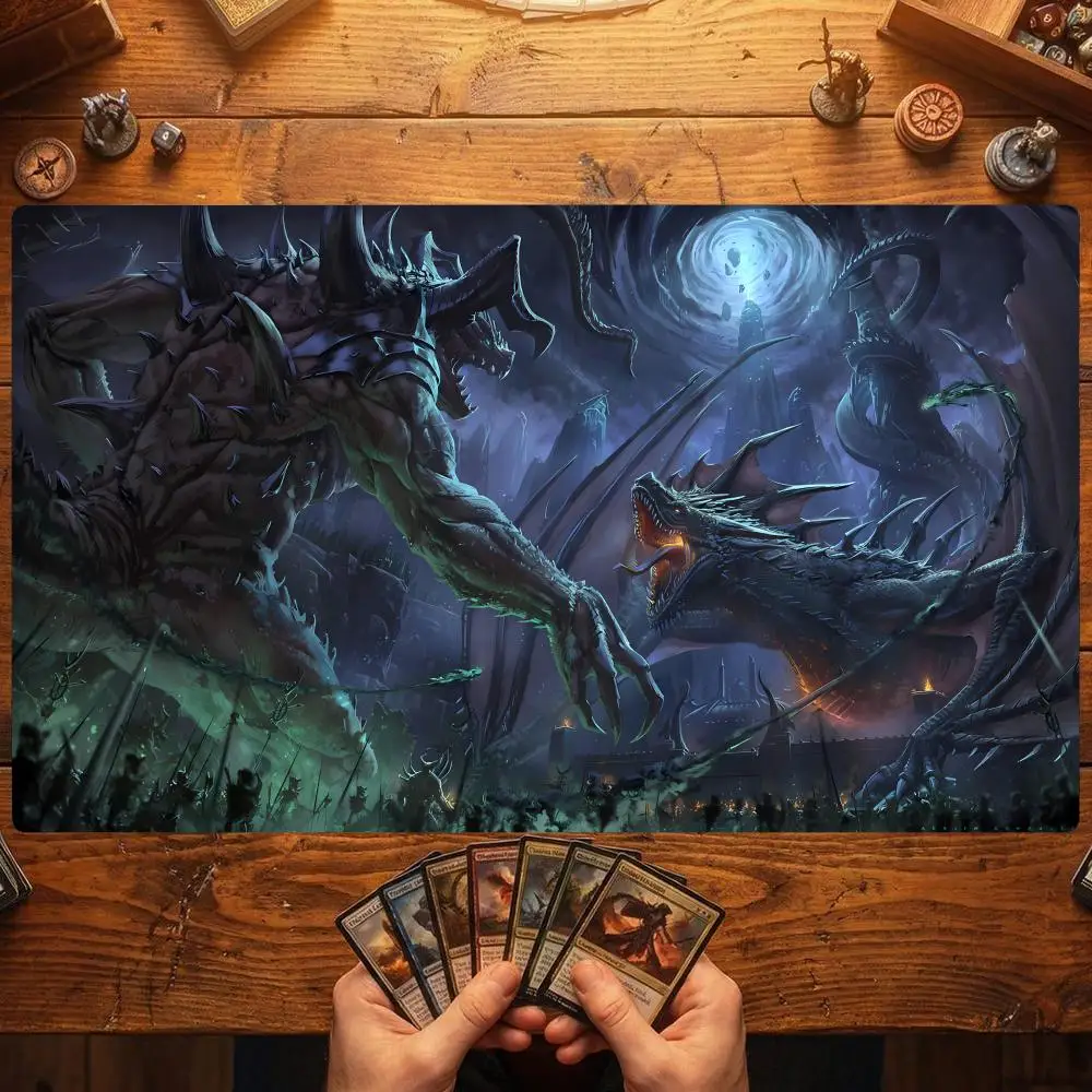 Dark Shadow Giant Beast TCG Playmat 35X60CM Premium Magic Card Battle Mat Non-Slip Durable Stitched Edge Tabletop Playmat