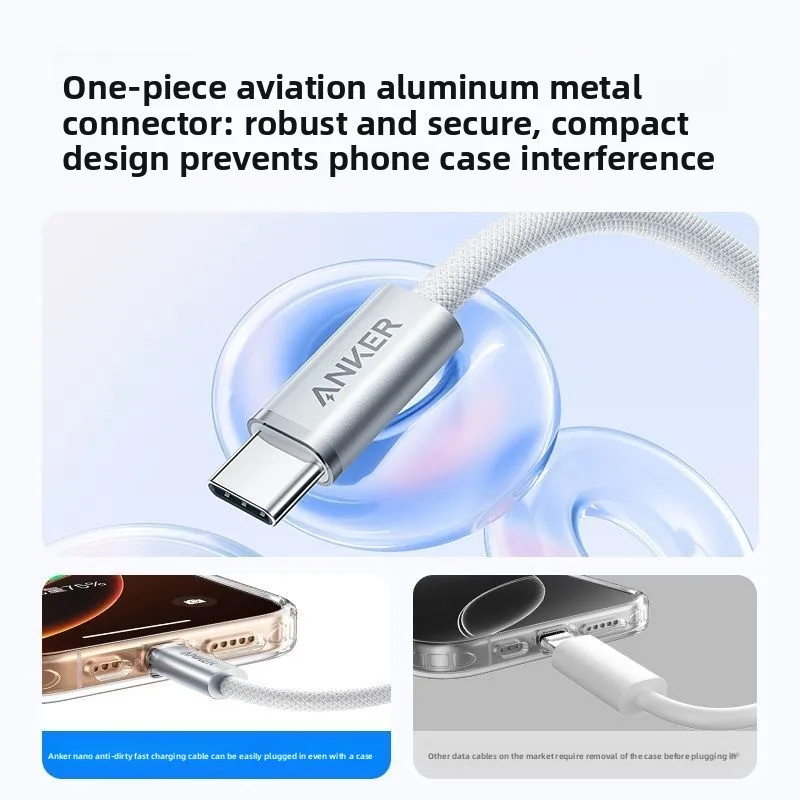 Kabel do ładowania ANKER 140W Dual Type-C, szybkie ładowanie PD, certyfikat USB-IF, kabel do transmisji danych CC, kompatybilny z Apple 17 i Android Huawei — zdjęcie produktu 6