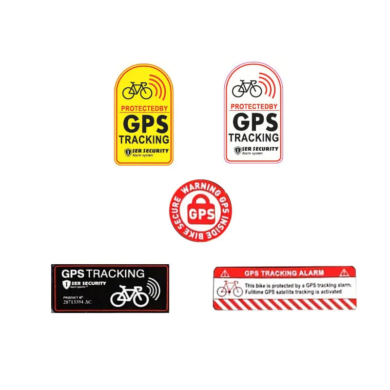 5Pcs 1Set GPS TRACKING Alarm Sticker Reflective Bicycle Warning Sticker Anti-Theft Decal for Bike Motorcycle Scooter Car Protect