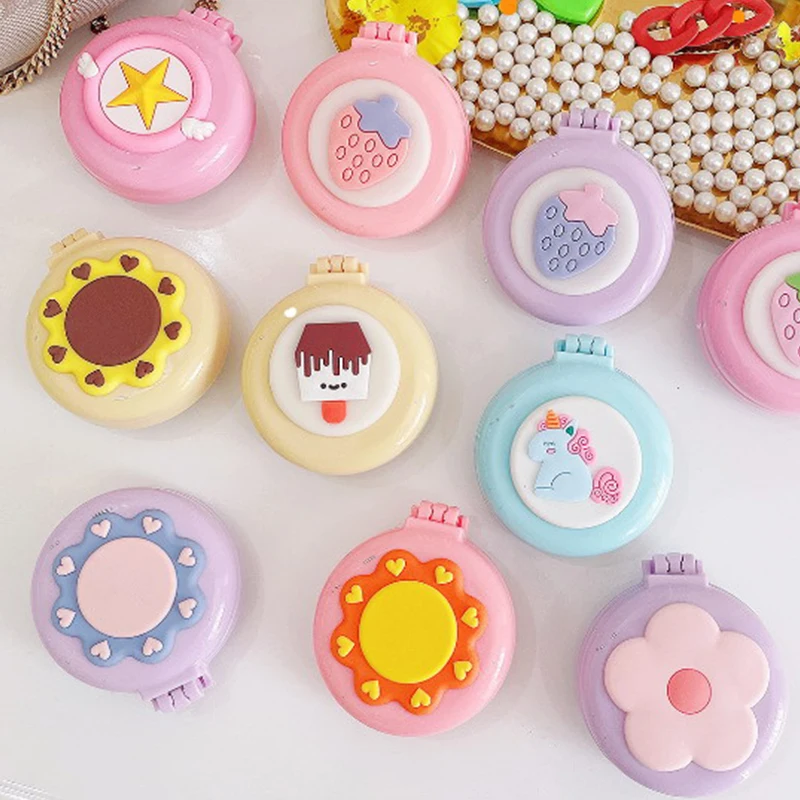 Cute Folding Massage Comb With Makeup Mirror Kit Portable Air Cushion Head Massage Comb Cartoon Plastic Airbag Small Comb