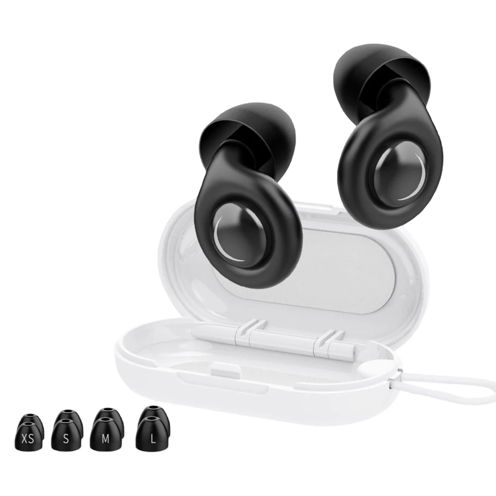 Reusable Silicone Snore Blocker Ear Plug with 10 Eartips & Carrying Case Noise Cancelling Ear Plugs for Sleep Deep Focus Travel
