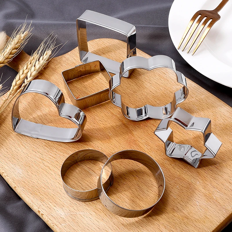 FAIS DU Stainless Steel Biscuit Cutters Geometric Forms for Cookies Set Round Shape Cookie Cutter Pastry Fondant Baking Mold