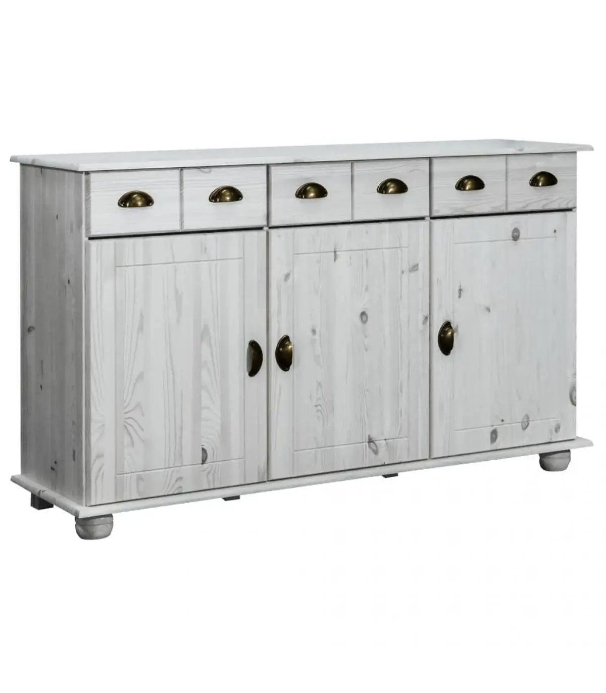 Solid pine wood sideboard 134x39x79,5 cm