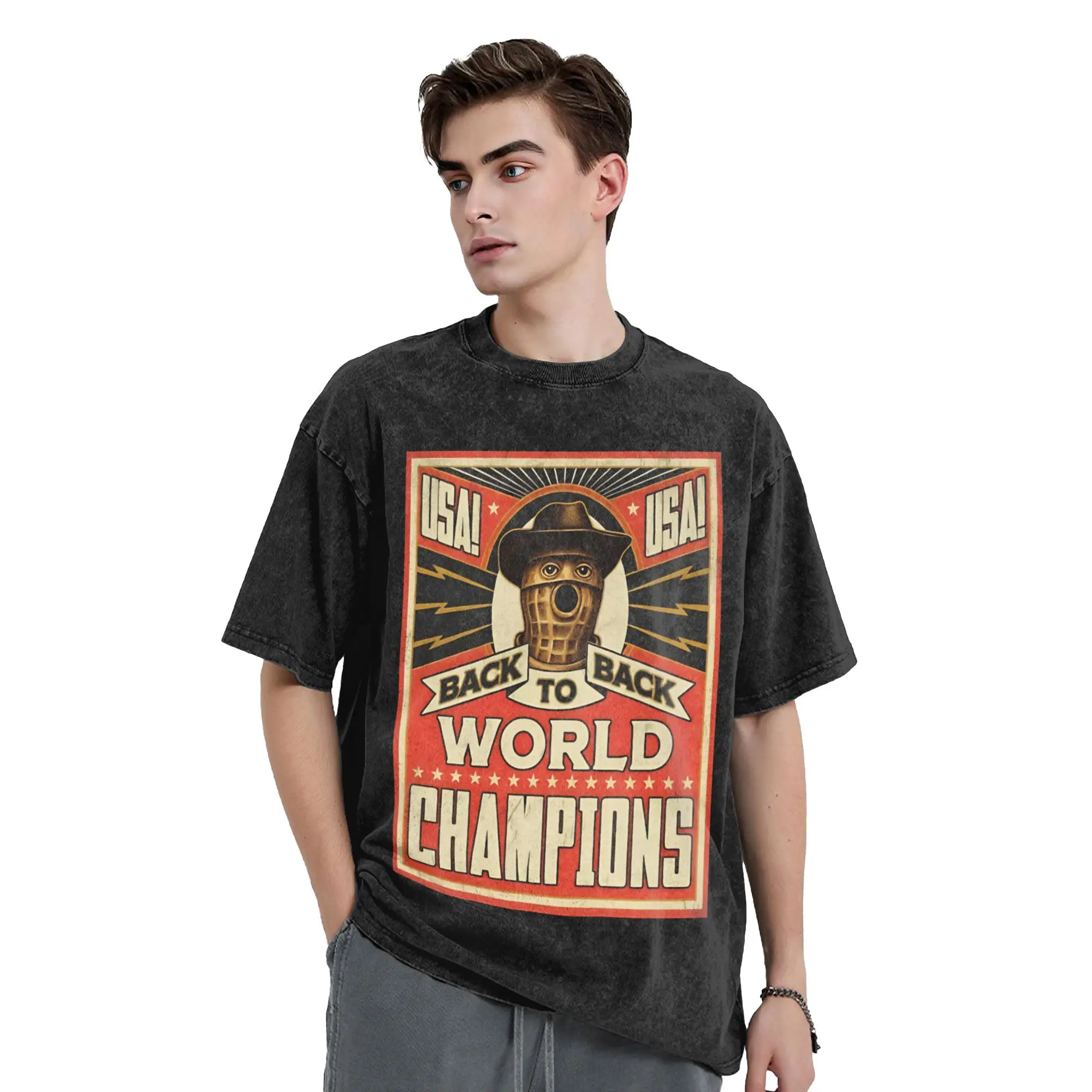 Men's The Burnt Peanut Cowboy Back To Back Champion T-Shirts  Tops Beach Y2K Round Neck Trendy Cool Casual Tshirt Hot Sale
