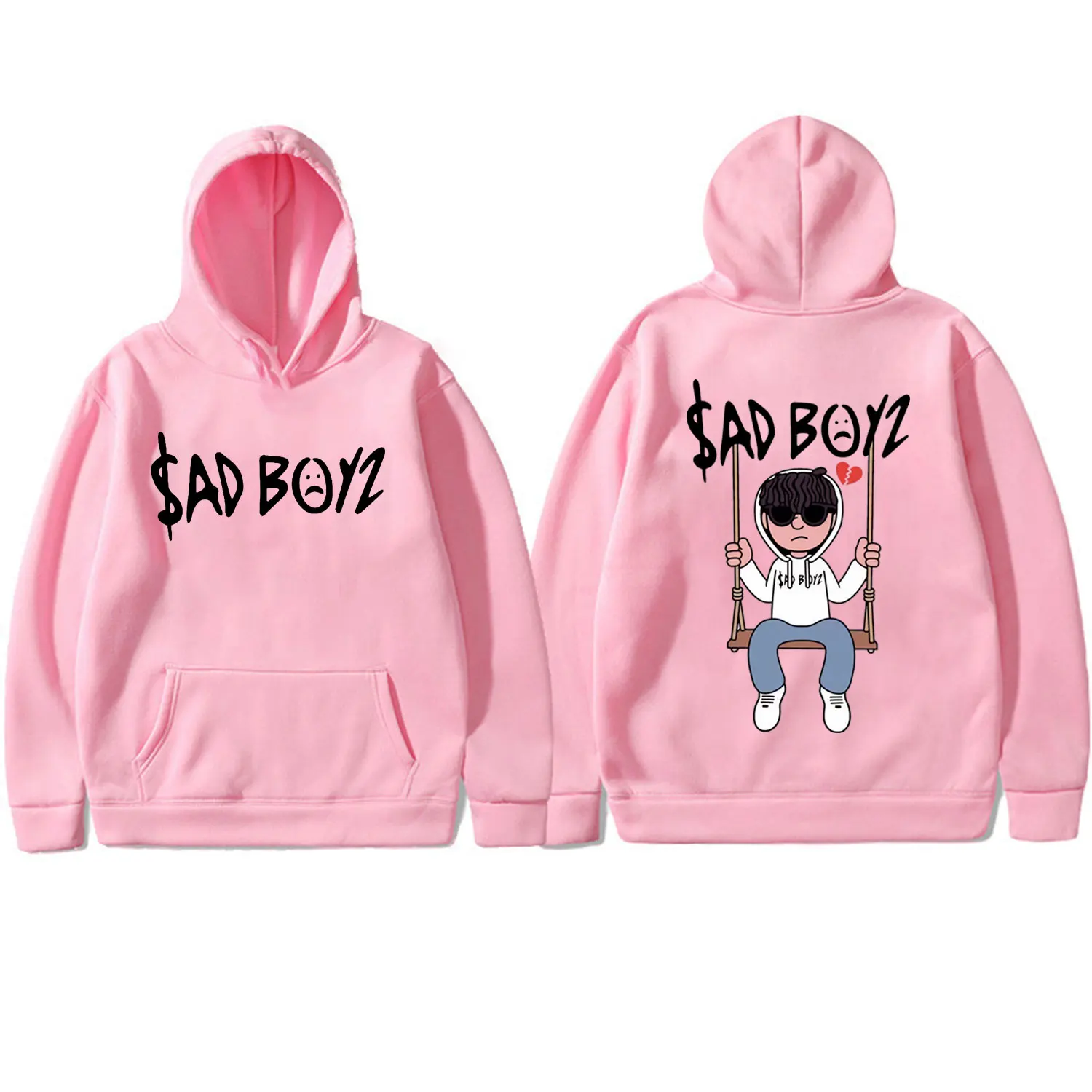 Rock Singer Junior H Sad Boyz 4 Life Print Hoodie Casual Fashion Oversized Pullovers Men Women High Quality Fleece Sweatshirts