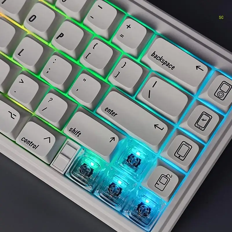 XDA 프로필 Keycaps 기계식 키보드 1U 1.4mm 두께 투명 Keycaps 게임 스위치 Dropshipping에 맞게 사용자 정의