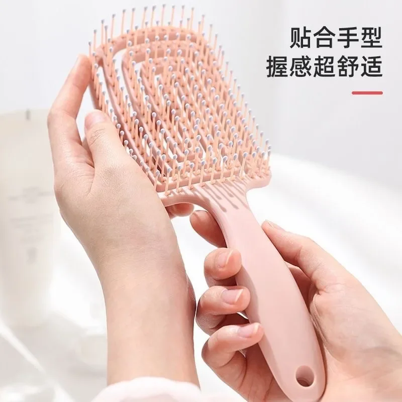 Silikon-Hohlkissen-Massagekamm, Volumen- und Entwirrbürste für Echthaar & Perücken, 4 Farben Styling-Tools – Detail 3