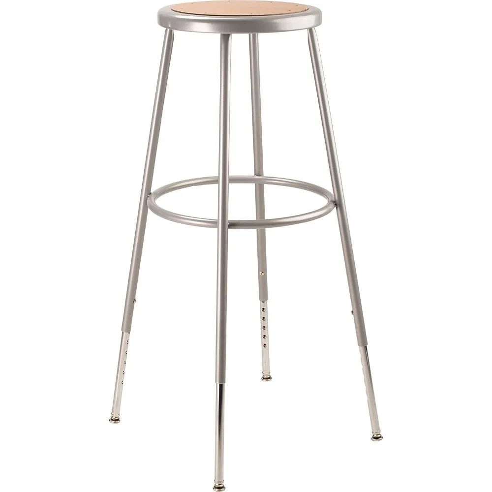 

6230H Grey Steel Stool with Hardboard Seat Adjustable, 31"-39"