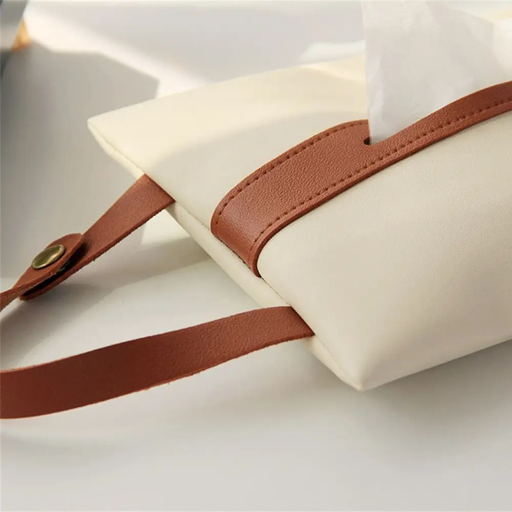 

1Pcs Car Tissue Box Hanging Leather Drawer Carton Seat Toilet Storage Bag Paper Holder Hanging Tissue Cover Bag Tissue Box