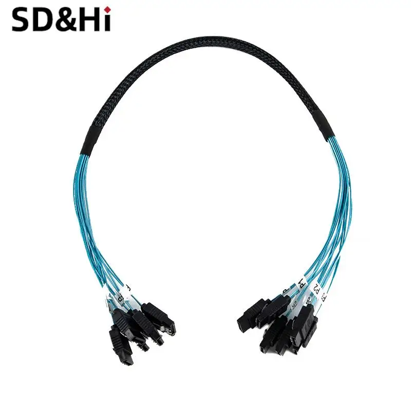 1pc Splitter Cable 6 SATA III 6Gbps Cable 7Pin​ Female Data Cable For Server 0.5m/1m Support Hot Swap SATA Interface