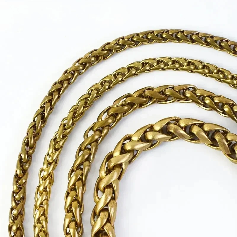 【CLEL】10Way Brass Wallet Chain Brass Wallet Chains 4-10mm Men's Keychain Buckles