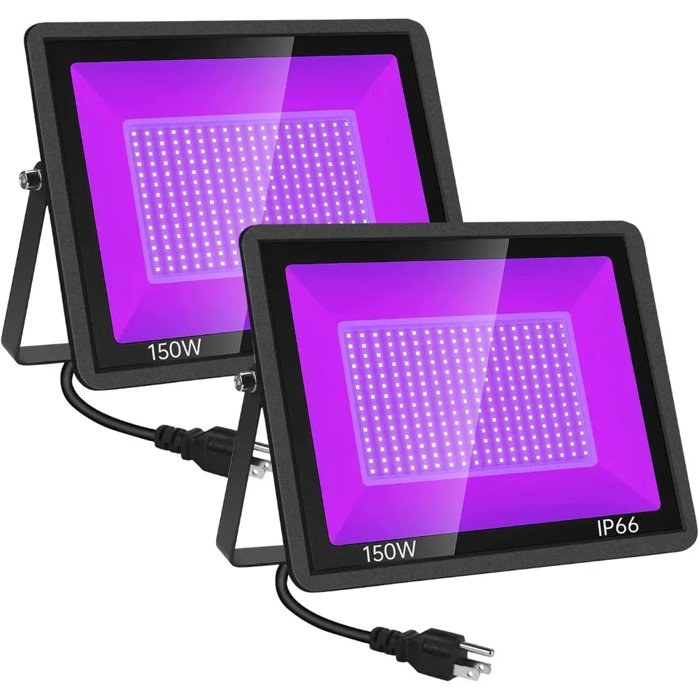 

LED Black Light, Blacklight Flood Light with Plug, IP66 Waterproof Black Flood Light Neon Glow for Glow Party