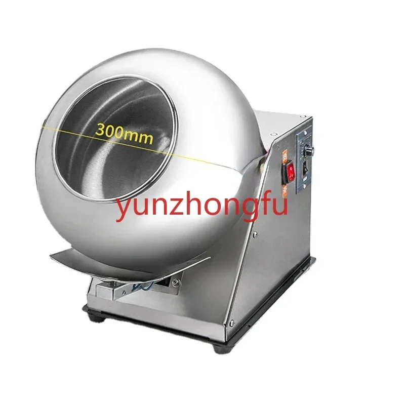 

220V Commercial Small Sugar Coating Polishing Machine Stainless Steel Comes With Heating Drying Food Processing Equipment