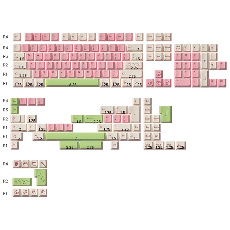 Akko Mochi & Dango Design Keycap Set ANSI/ISO UK/Mac 170 Keys Cherry Profile PBT Keycaps for 61 64 68 75 84 87 96 98 104 108-Key