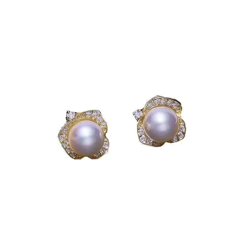 

Gorgeous Japan south sea Pretty 8-9mm White stud Pearl Earrings Original Real shot photos, what you see is what you will receive