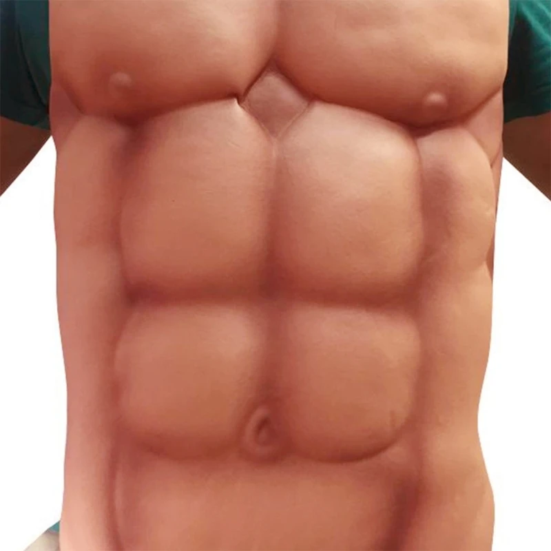 Men Fake Muscle Chest Fake Muscle Chest Abdominal Muscle Skin Shaper for Cosplays Male Fake Muscle Belly Costumes Props