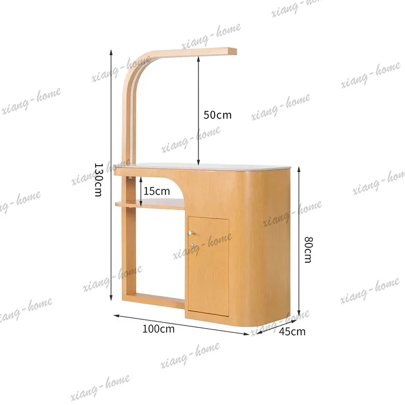 LJY Nordic Modern Manicure Nail Table Elegant Classic Unique Curved Manicure Nail Table Practical And Subtle Mesa Salon Furnitur