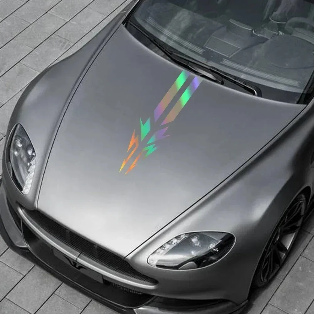 

Car Hood Stripe Sticker Vinyl Waterproof Decor Auto Exterior Tuning Accessories Auto Racing Flame Stripes Sticker For Truck/SUVs